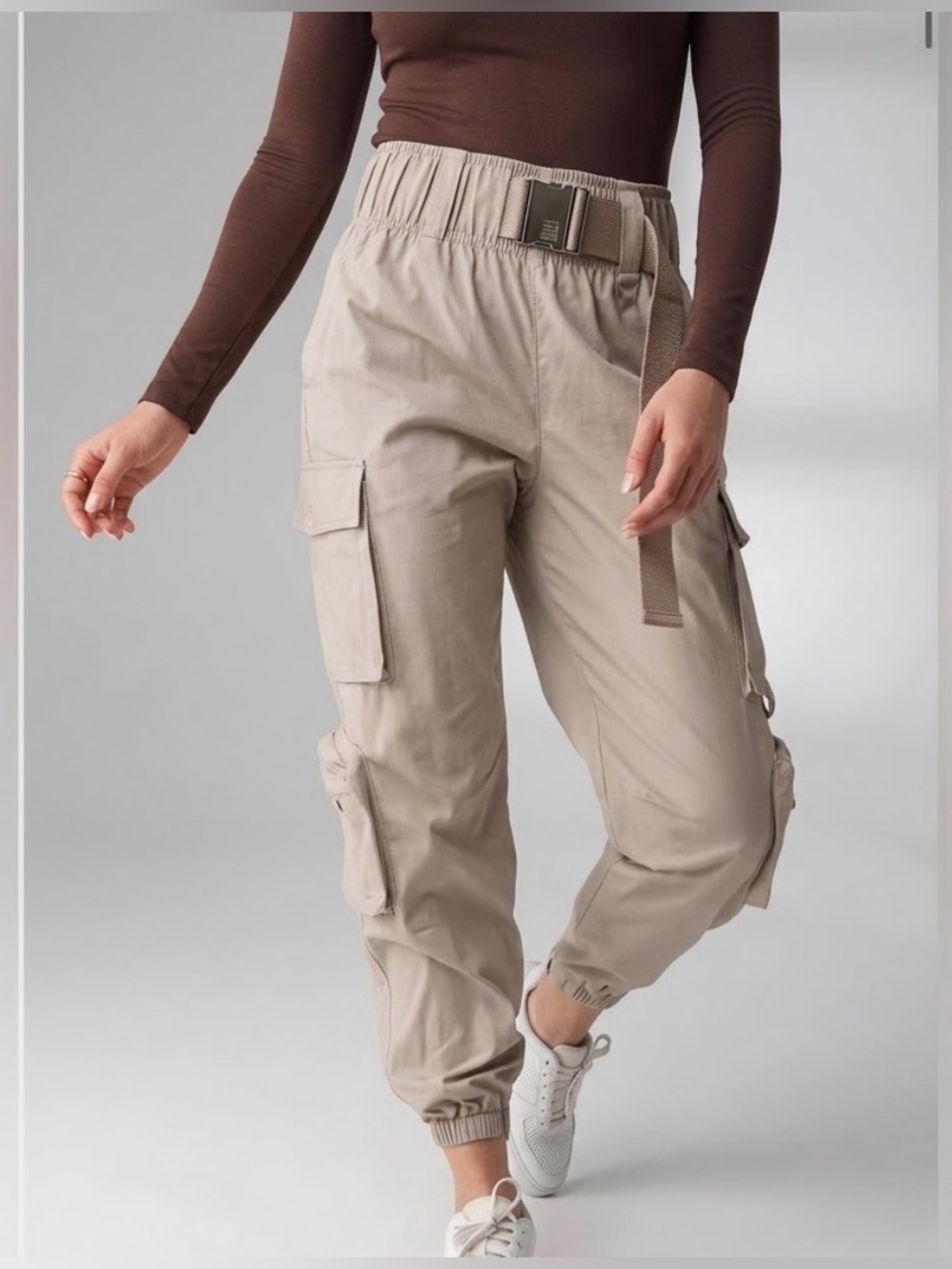 Vitality Balance NOA Cargo Pants Belted Tan Sz M
